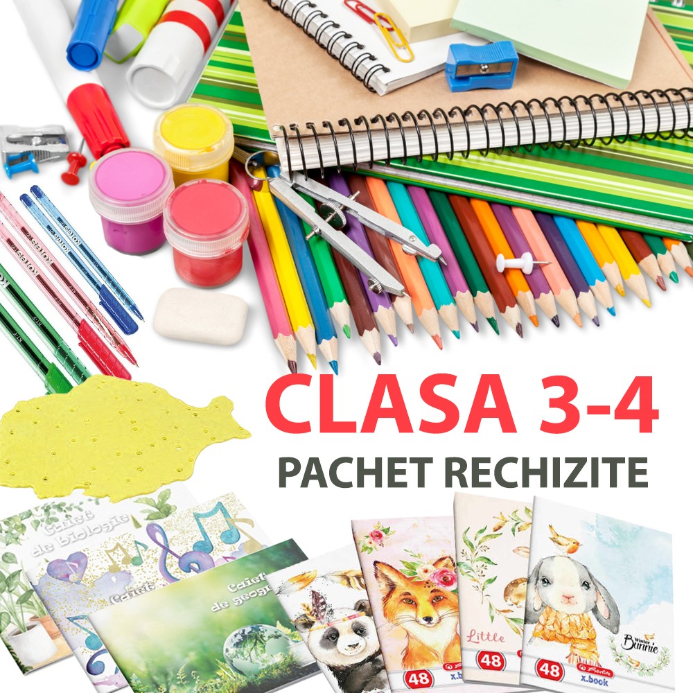 Pachet rechizite scolare, set complet elevi, 29 piese, pentru clasa 3-4 - imagine 43